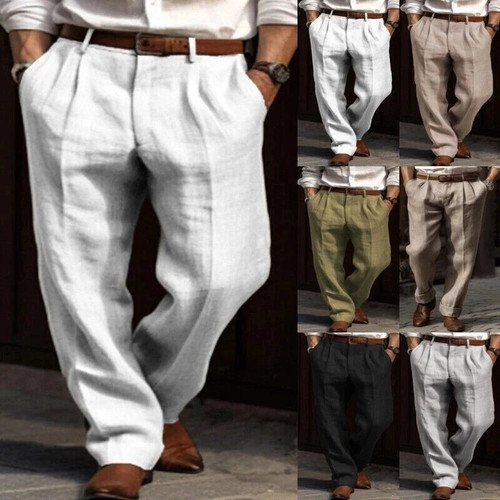 Herren baumwolle leinen hose - baumwolle,